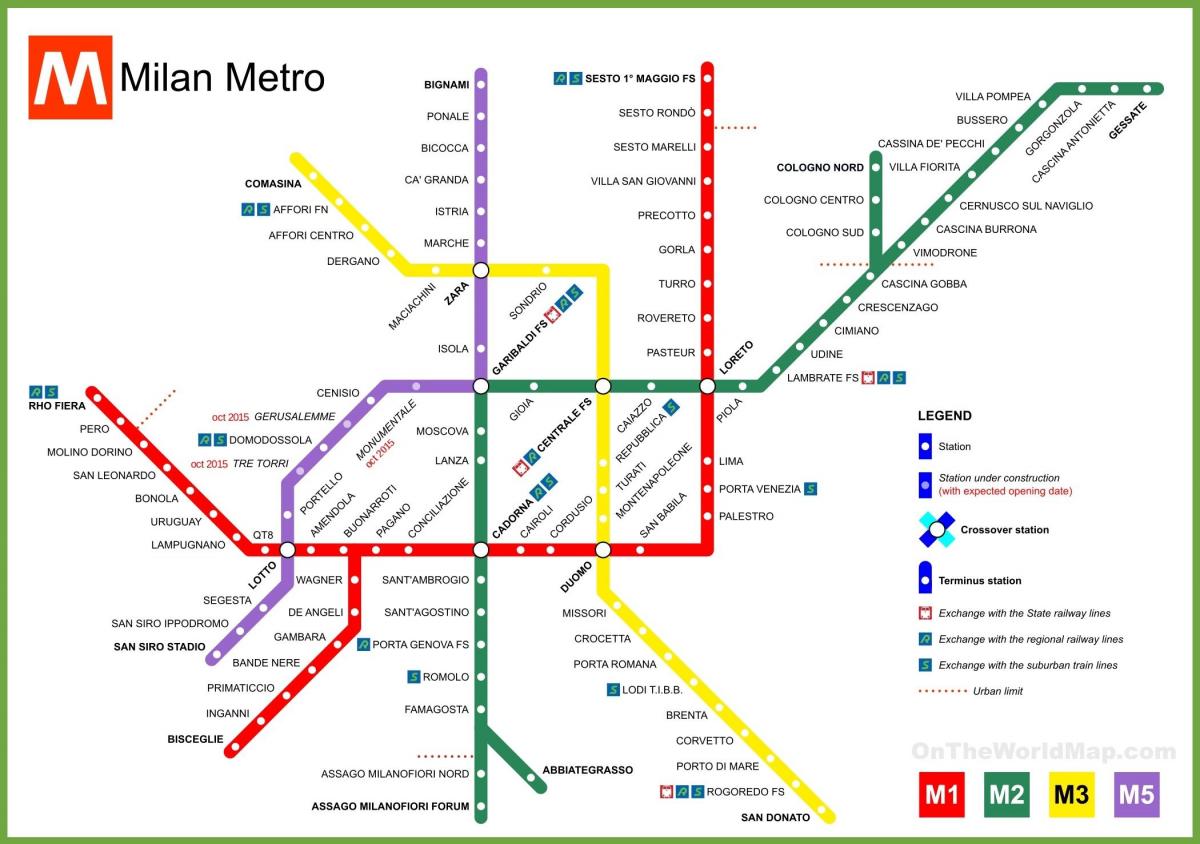 مترو ميلانو خريطة