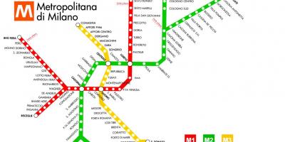 خريطة مترو الانفاق ميلانو