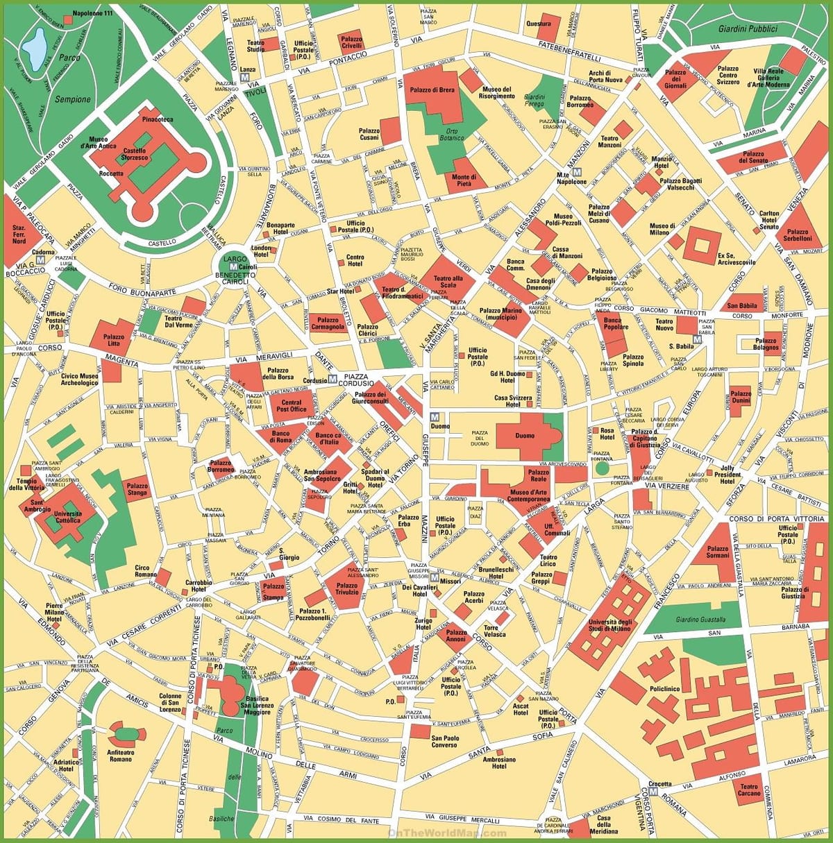 خريطة مدينة ميلانو إيطاليا