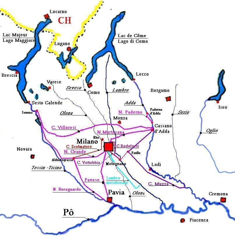 خريطة ميلان navigli district