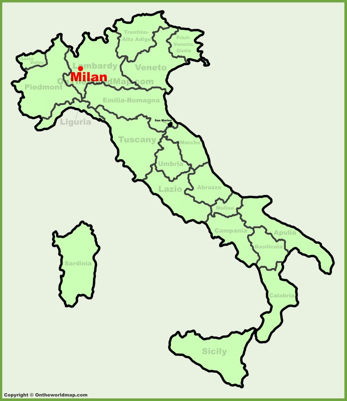 خريطة إيطاليا عرض ميلان