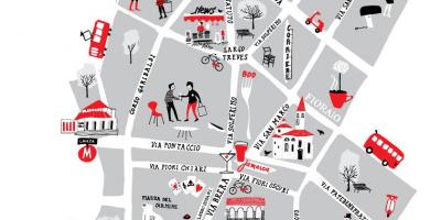 خريطة حي بريرا في ميلانو