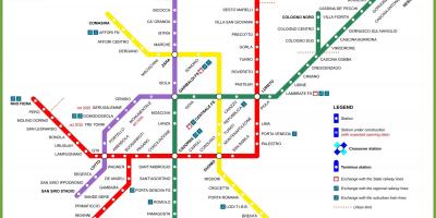 ميلانو خريطة المترو