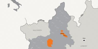 خريطة ميلان و المدن المحيطة بها