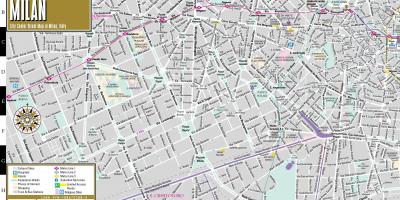 خريطة الشارع من وسط مدينة ميلان ، 